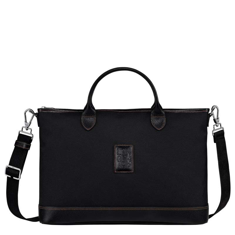 Boxford S Briefcase , Black - Recycled canvas  - View 1 of 4