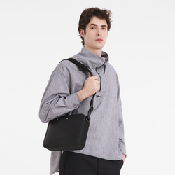 Longchamp sur Seine M Camera bag , Black - Leather