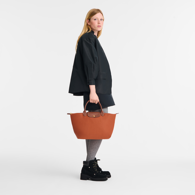 Le Pliage Original M Handbag , Brick - Recycled canvas