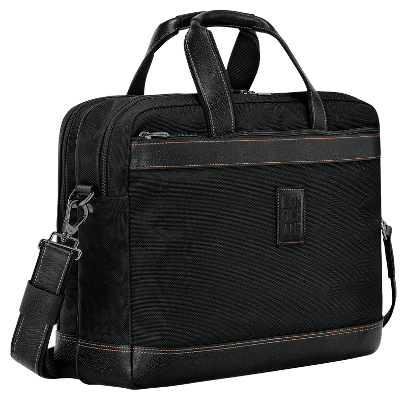 Aktentasche L Boxford , Recyceltes Canvas - Schwarz  - Ansicht 3 von 5
