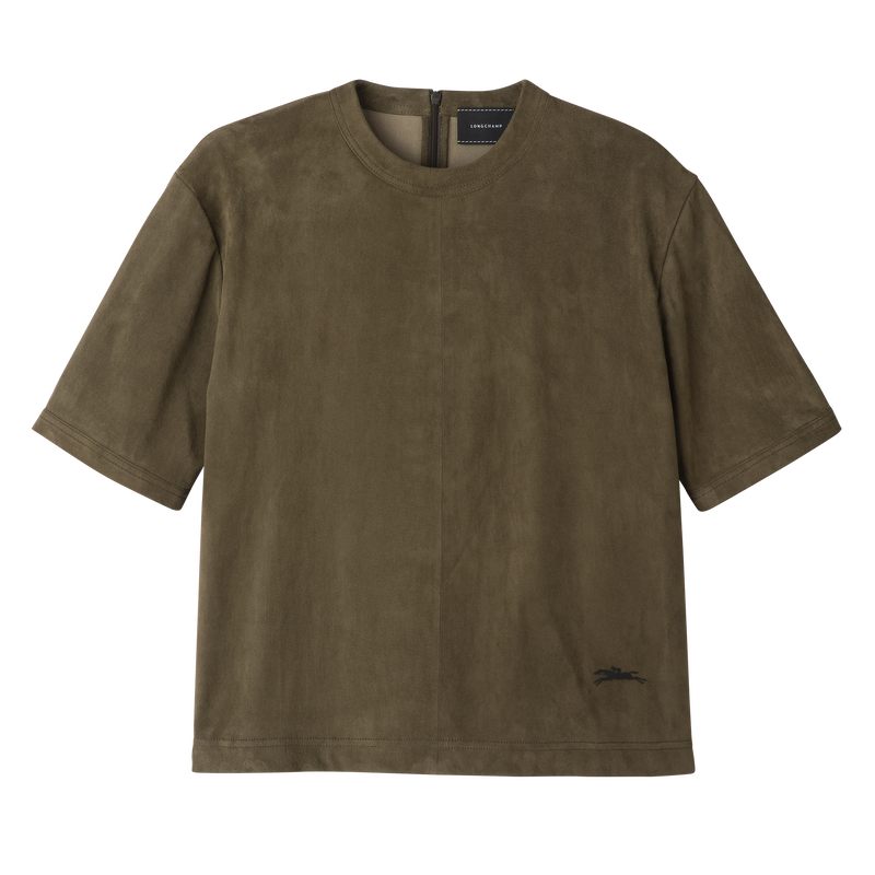 Short leather top , Khaki - Leather  - View 1 of 5