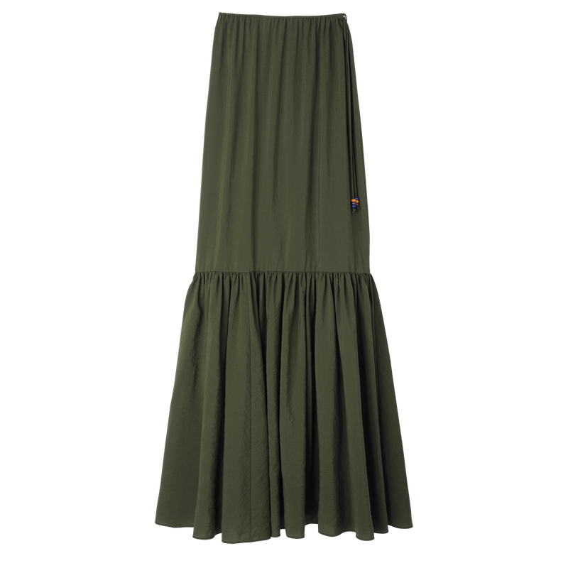 Long skirt , Khaki - Crepe  - View 1 of 3