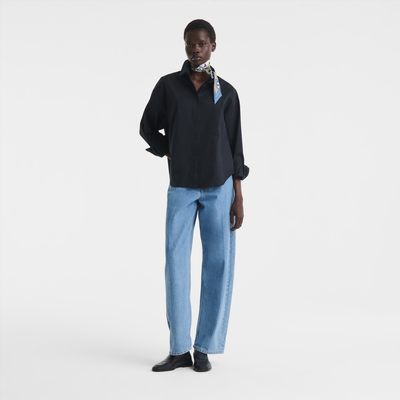 Shirt , Black - Cotton poplin