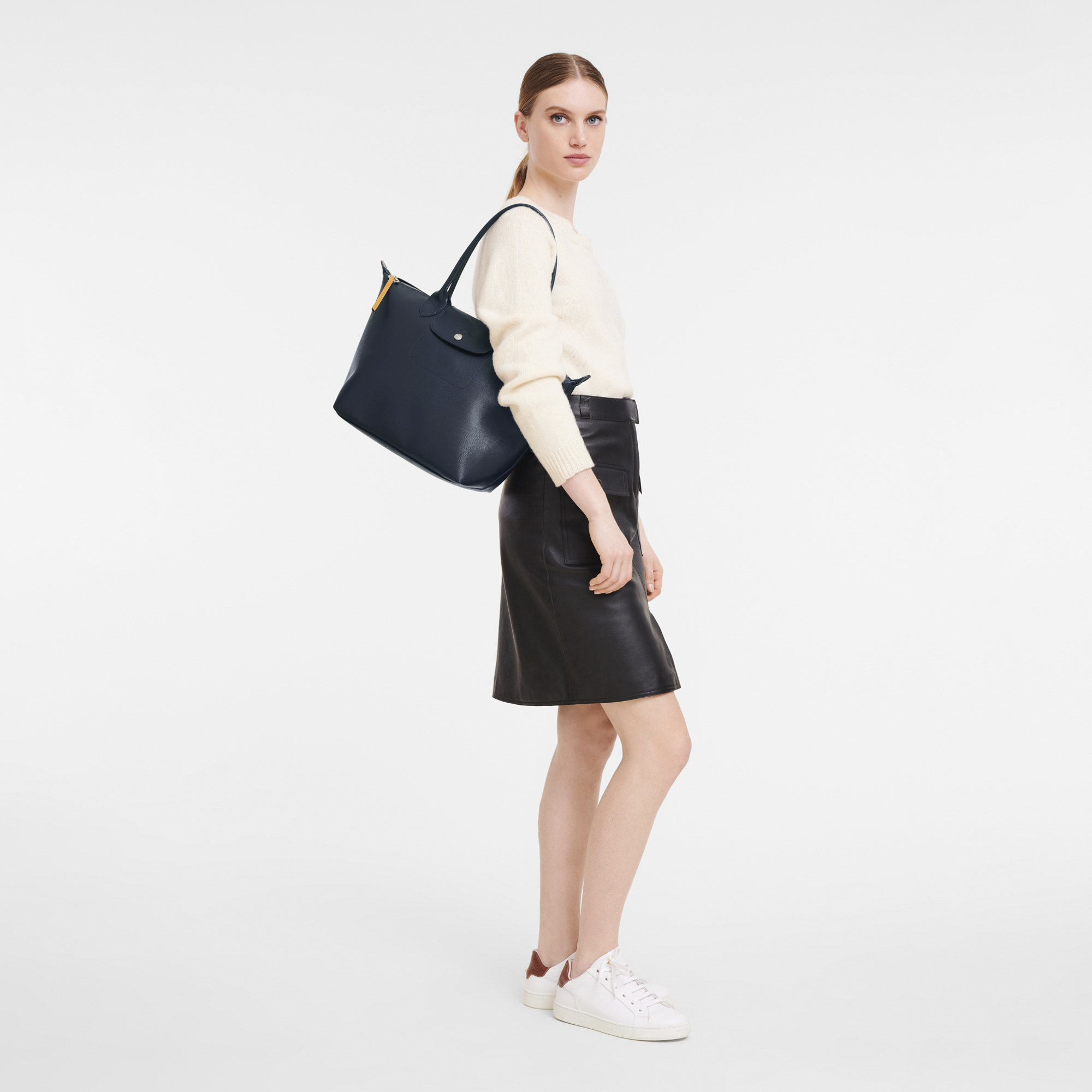 Le Pliage City M Tote bag Navy - Canvas (L2605HYQ556) | Longchamp SG