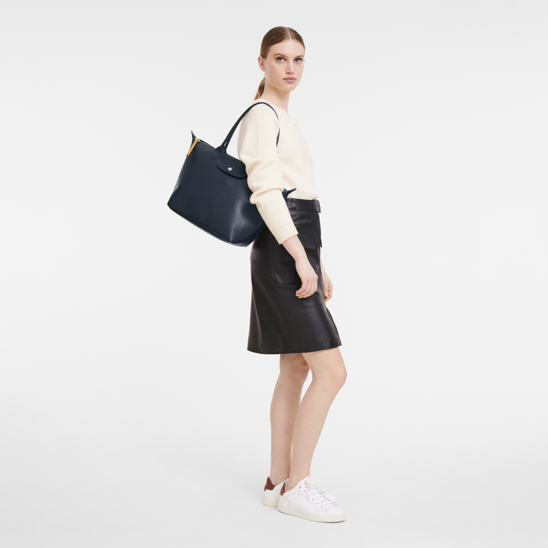 Le Pliage City M Tote bag , Navy - Canvas  - View 2 of 4