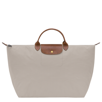 Le Pliage Original L Travel bag , Pebble - Recycled canvas