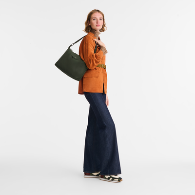 Sac port&eacute; &eacute;paule M Le Pliage Xtra , Cuir - Sapin