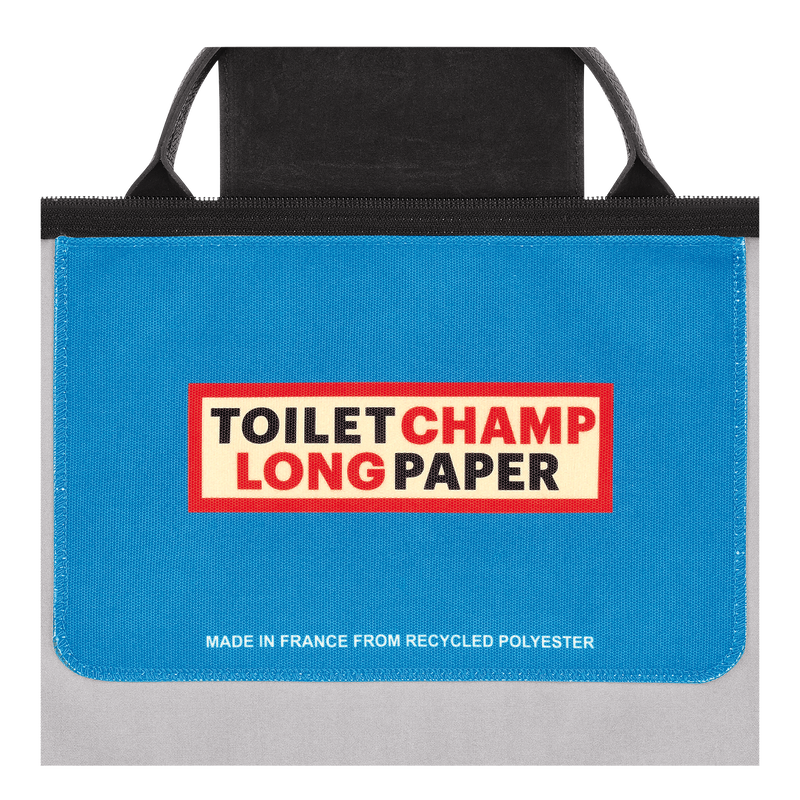 Reisetasche S Longchamp x ToiletPaper , Canvas - Wolkenblau  - Ansicht 5 von 5