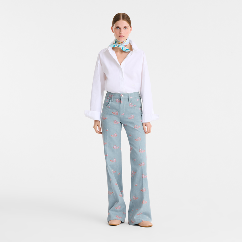 Jeans , Denim ricamato - Cielo  - View 1 of  4