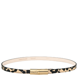 Le Roseau Ladies' belt , Black/Beige - Leather