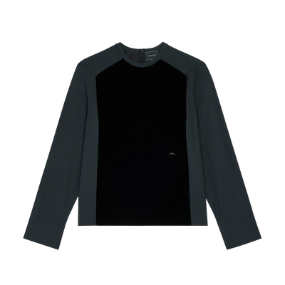 Blouse , Zwart - Fluweel
