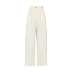 Trousers , Ivory - Crepe