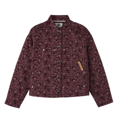 Jacket , Eggplant - Printed gabardine
