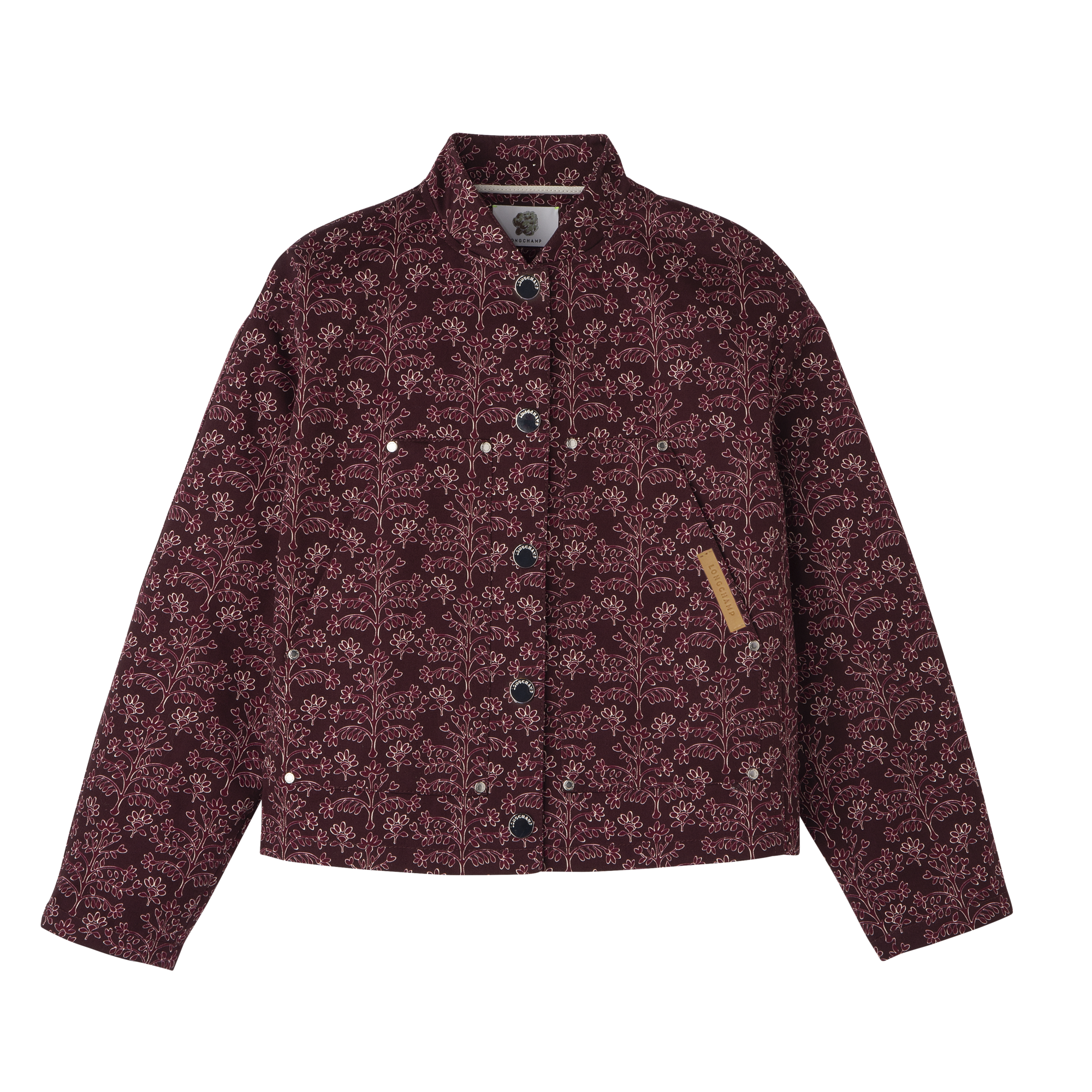 Jacket Eggplant - Printed gabardine 6 US | Longchamp US Jacket Eggplant - Printed gabardine 6 US | Longchamp US