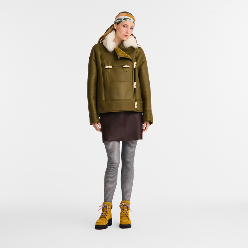 Coat , Olive - Leather  - View 1 of  4