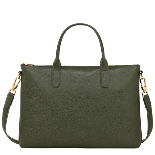 Le Foulonné S Briefcase , Khaki - Leather - View 1 of  4