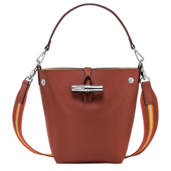 Le Roseau XS Bucket bag , Mahogany - Leather