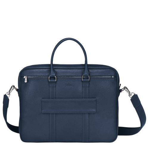 Le Foulonné S Briefcase , Navy - Leather - View 4 of  5