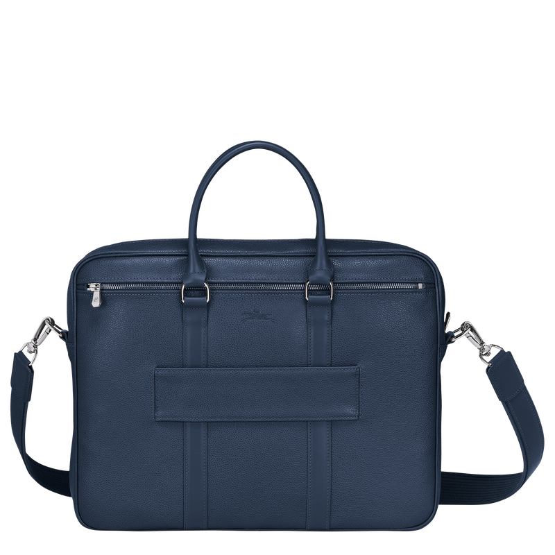 Le Foulonné S Briefcase , Navy - Leather  - View 4 of  5