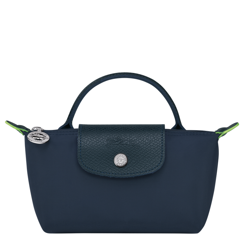 Le Pliage Green Pouch with handle , Navy - Recycled canvas  - View 1 of 5
