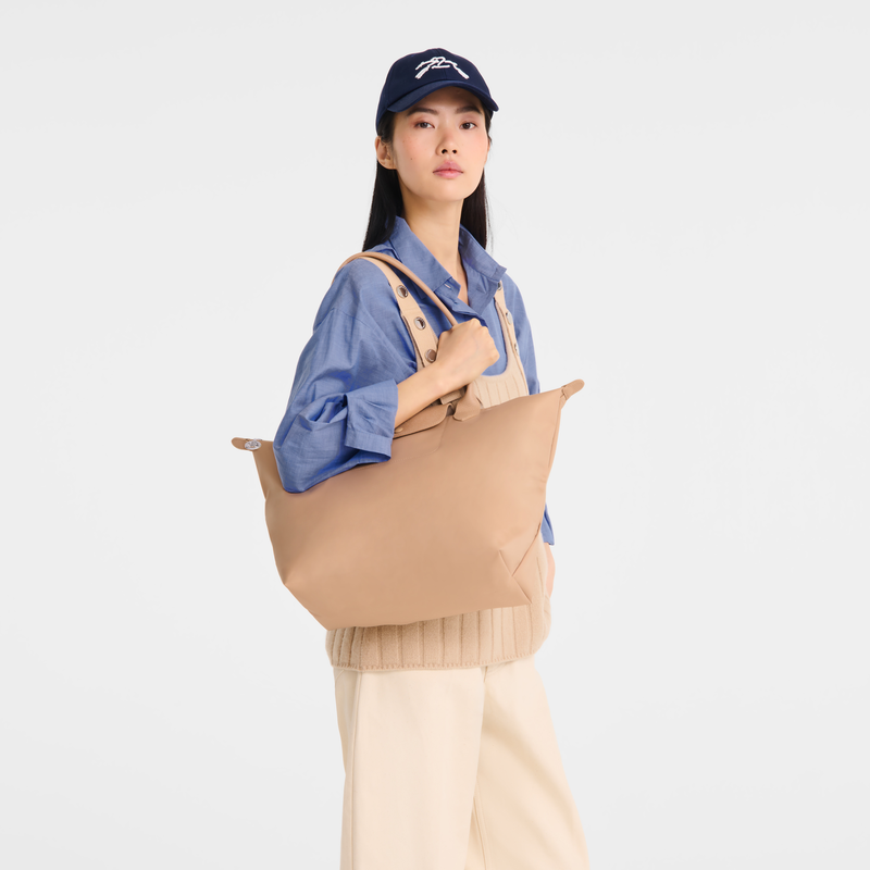 Le Pliage One Bolso shopper L , Tela - Beige  - Vista 8 de 8
