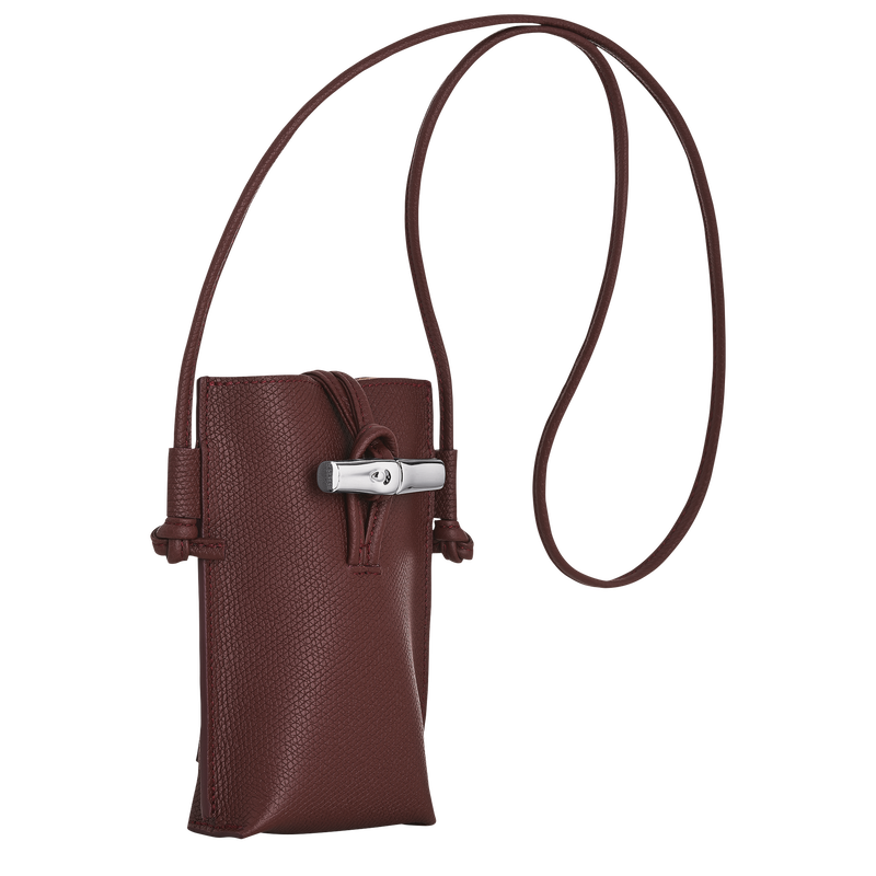 Le Roseau Phone case , Burgundy - Leather  - View 2 of  4