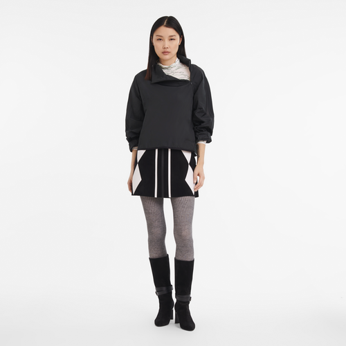 Blouson , Satin mat - Noir - Vue 3 de 4