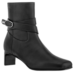 La Cavali&egrave;re Heeled booties , Black - Leather