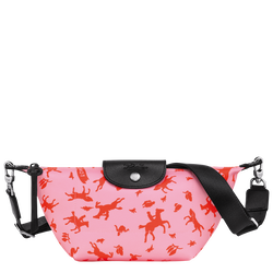Le Pliage 系列 斜背袋 XS , 粉紅色 - 帆布