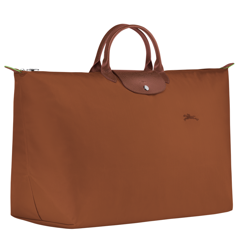 Sac de voyage M Le Pliage Green , Toile recyclée - Cognac  - Vue 3 de 6