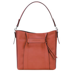 Sac porté épaule M Longchamp 3D , Cuir - Sienne