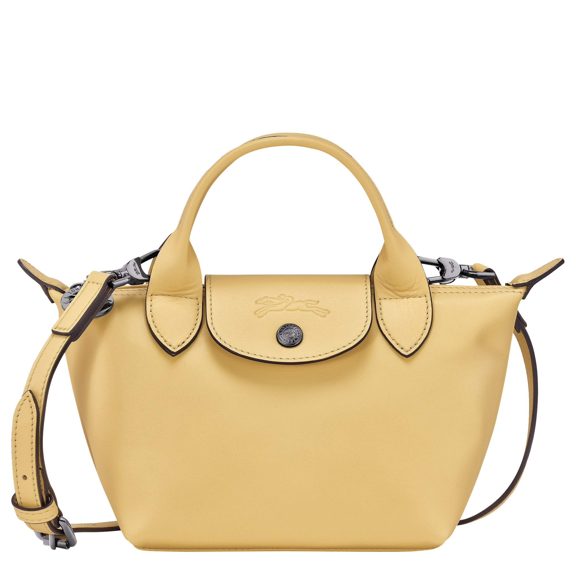 Shop Longchamp Small Le Pliage Cuir Handbag with Strap