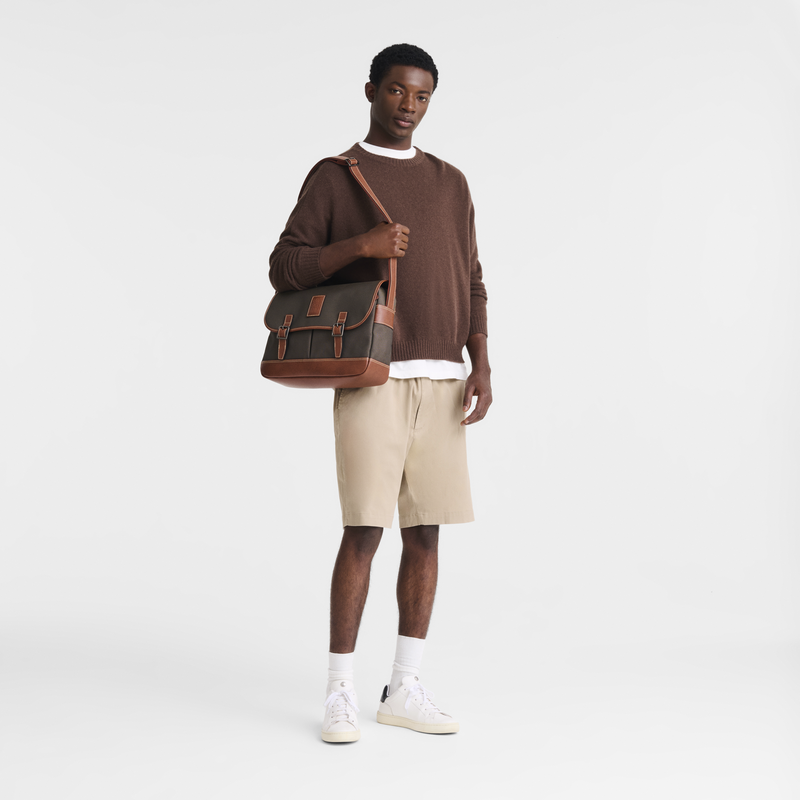 Boxford L Crossbody bag , Brown - Recycled canvas  - View 2 of  6