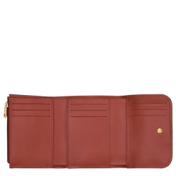 Brieftasche im Kompaktformat Box-Trot , Leder - Mahagoni