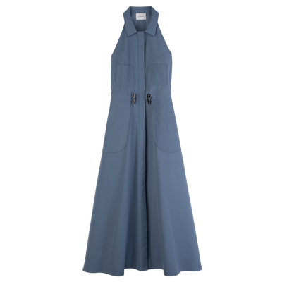 Long dress , Slate - Popelin