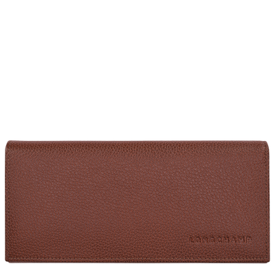 Le Foulonné Long continental wallet , Coffee - Leather