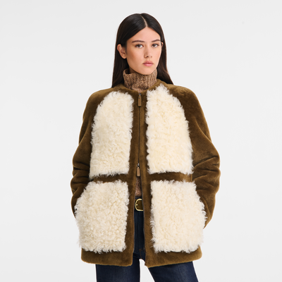 null Coat, Olive/Ecru