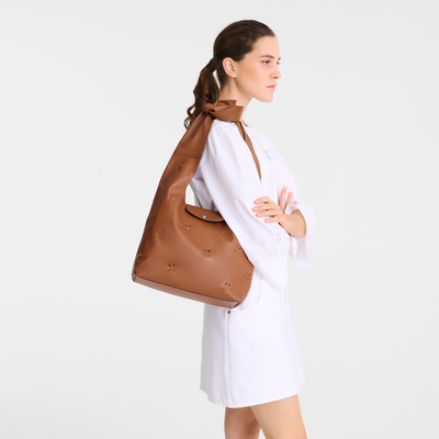 Schultertasche M Le Pliage Xtra , Leder - Cognac