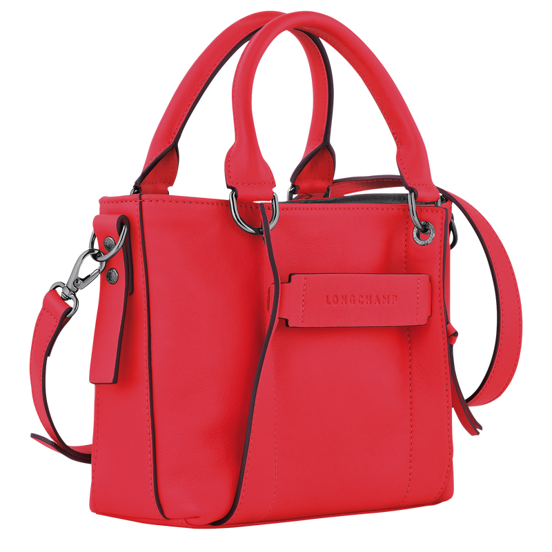 Longchamp 3D 手提包 S , 紅色 - 皮革  - 查看 3 4