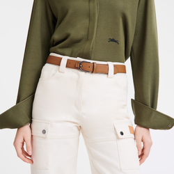 Longchamp 3D Ladies' belt , Natural - Leather