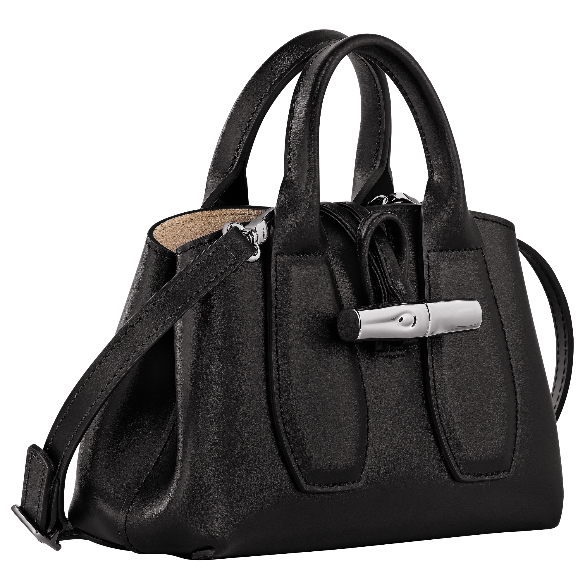 Le Roseau XS Handbag Black Leather Longchamp BR