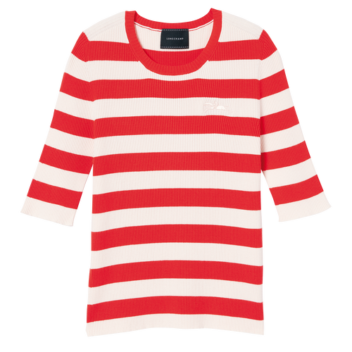 Lente/Zomer 2023 Collectie Gebreid t-shirt, Oranje/Lichtroze