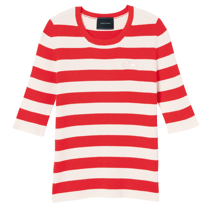 Lente/Zomer 2023 Collectie Gebreid t-shirt, Oranje/Lichtroze