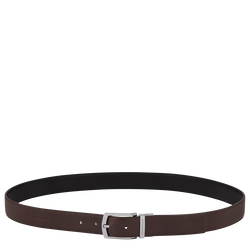 Le Foulonné Men's belt , Mocha/Black - Leather