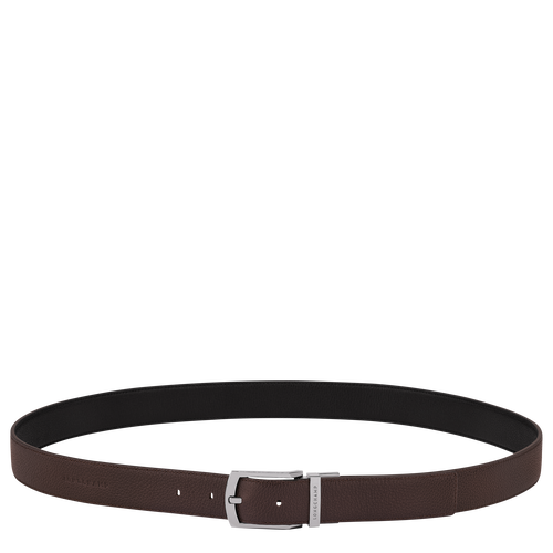 Le Foulonné Men's belt , Mocha/Black - Leather - View 1 of  4