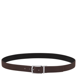 Le Foulonné Men's belt , Mocha/Black - Leather