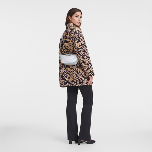 Sac bandoulière XS Le Pliage Collection , Toile - Argent - Vue 2 de 2