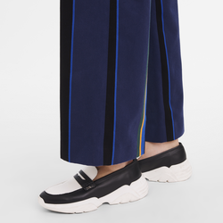 Au Sultan Mocasín , Cuero - Negro/Blanco