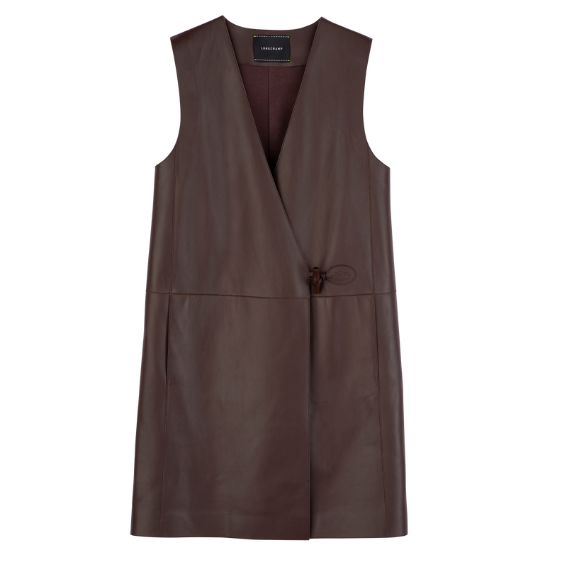 Sleeveless jacket , Ebony - Leather  - View 1 of  5