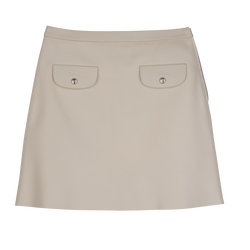 Skirt , Ecru - Leather